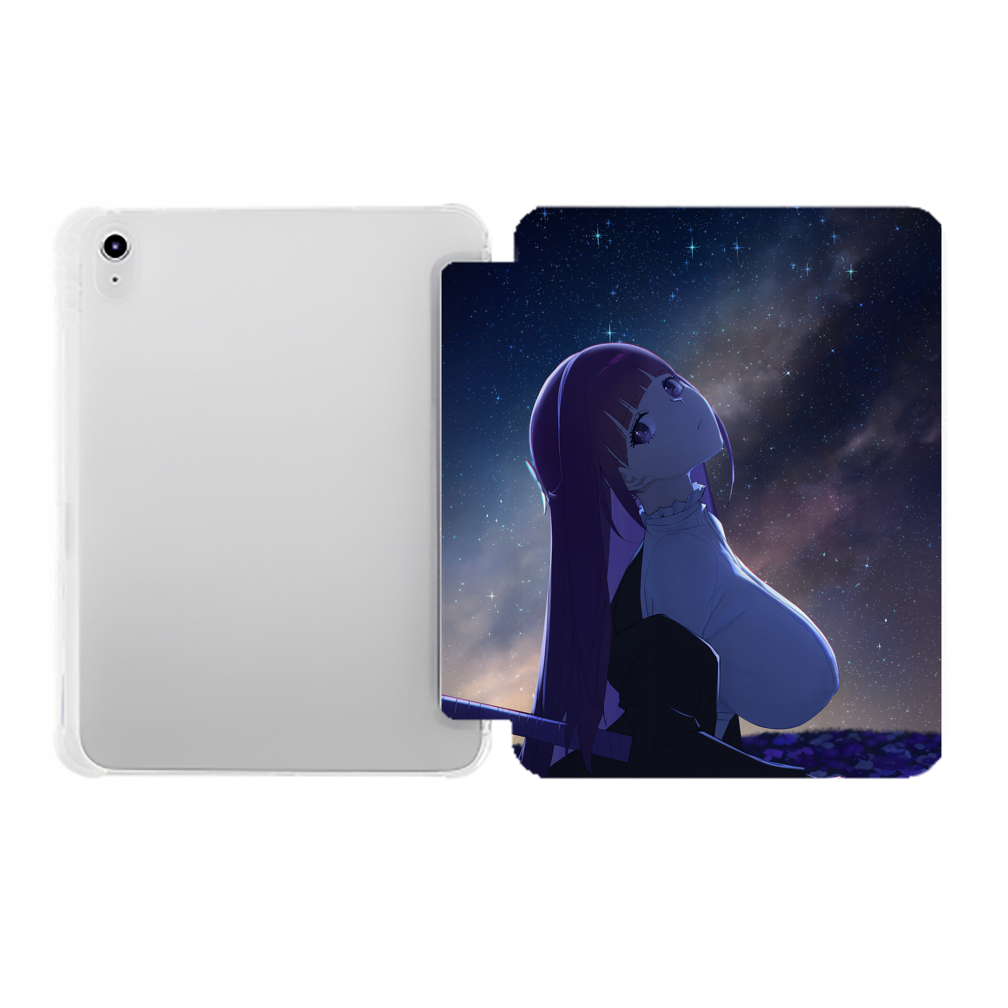 （画像用） 葬送のフリーレン Frieren IPad ケース ペン収納付き 三つ折りスタンド PUレザー×シリコン 対応機種9.5/10.5/10.9インチ